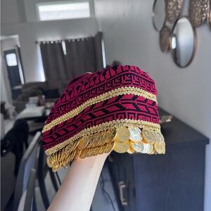 Palestinian gold coin hat